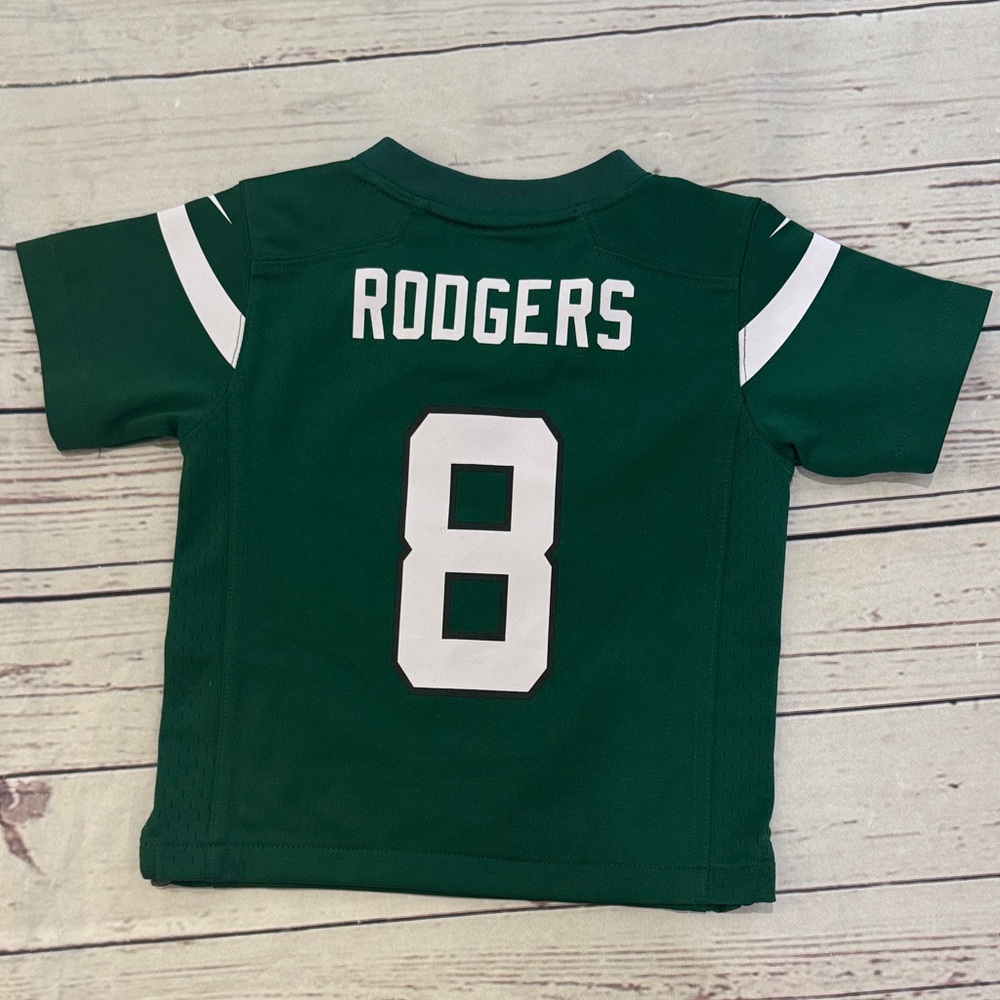 NIKE TODDLER NEW YORK JETS AARON RODGERS #8 JERSEY SIZE 2T SCREEN PRINT